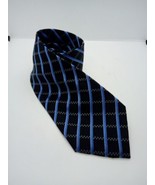 Countess Mara Silk Tie Black Blue Geometric  Necktie 58&quot; ✨Silk - $16.24 CAD