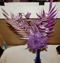 Picks Fake Flowers Mix Lot Table Decor Glitter Leaves &amp; Flowers 4 each N... - £9.37 GBP