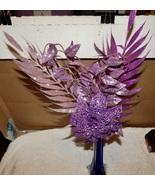 Picks Fake Flowers Mix Lot Table Decor Glitter Leaves &amp; Flowers 4 each N... - £9.41 GBP