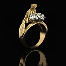 Naturel 925 14k Gold Flower fairy Mens Ring, wedding Gift For Your Love Ones - £192.28 GBP