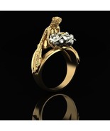 Naturel 925 14k Gold Flower fairy Mens Ring, wedding Gift For Your Love ... - £185.79 GBP