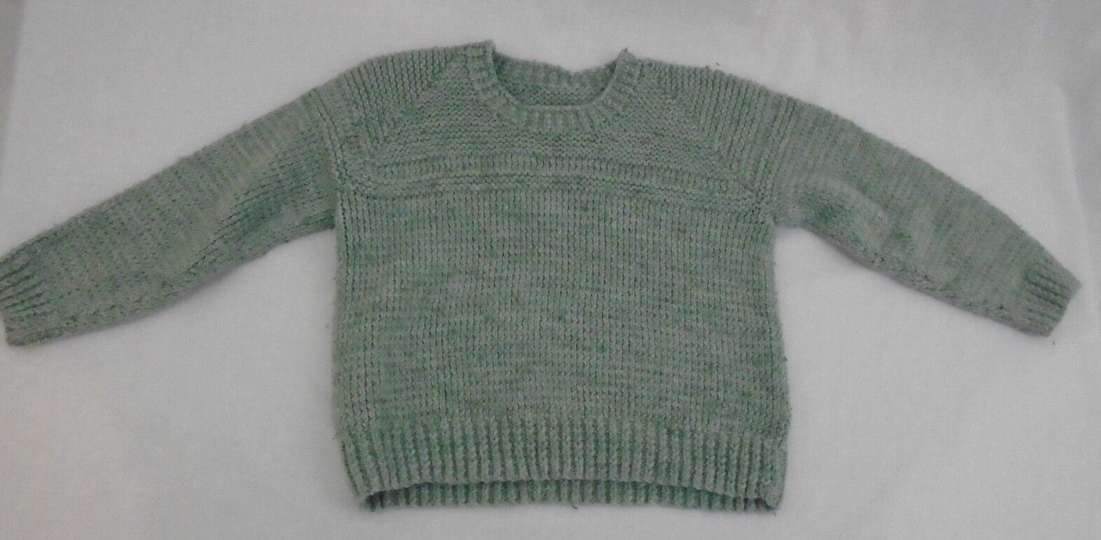 Primary image for  Handmade Vintage  1970's Green Crew Neck Long Sleeve Knit Sweater Boys Size 2-3