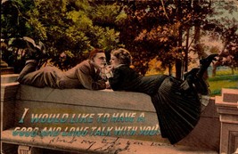 Vintage 1910 Postcard. Romantic -couple having a long talk BKC - £2.71 GBP