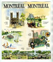 1950&#39;s Montreal Canada Welcomes You Colorful Tourist Brochure Map Hank K... - £21.66 GBP
