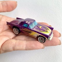 1977 Hot Wheels Diecast Toy Hot Rod Car Purple with Flames Mattel 57 For... - £9.82 GBP