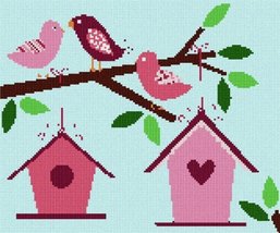 Pepita Needlepoint Canvas: Birdhouses, 12&quot; x 10&quot; - £68.15 GBP+