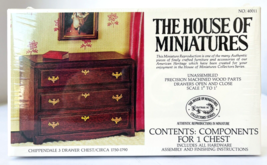 House of Miniatures Kit #40011 1:12 Chippendale 3 Drawer Chest Circa 175... - $16.44
