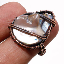 Abalone Shell Handmade Fashion Ethnic Copper Wire Wrap Ring Jewelry 8&quot; SA 352 - £5.96 GBP