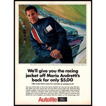 1967 Ford Autolite Car Parts Racing Jacket Vintage Print Ad Mario Andretti Art - $10.97