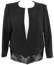HELMUT LANG Black Blazer Jacket Coat Long Sleeve Hook and Eye Closure Sz 6 - £94.90 GBP