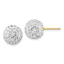 14k 10mm Disco Ball Crystal Stud Earrings YE1449 - £99.70 GBP