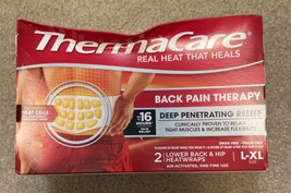 (1) ThermaCare Lower Back &amp; Hip L-XL Pain Relief Heat Wraps, 2 Ct EXP 3/... - $12.86