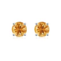 ANGARA Natural Citrine Stud Fine Earrings in 925 Sterling Silver (Size-8mm) - $341.05+