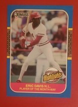 1987 Donruss Highlights Eric Davis #8 Cincinnati Reds FREE SHIPPING - £1.40 GBP