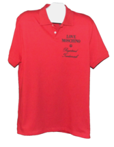 Love Moschino  Men&#39;s Red Black Logo Cotton Polo Shirt Size 3XL - £101.19 GBP