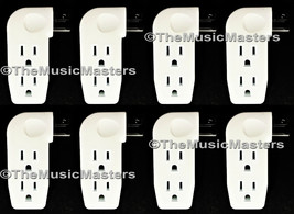 8X Triple 3 Outlet Grounded AC Wall Plug Power Splitter 3-Way Electrical... - £24.27 GBP
