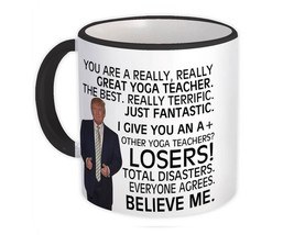 Yoga Teacher Funny Trump : Gift Mug Great Yoga Teacher Birthday Christmas - £12.74 GBP