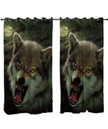 Cool Wildlife Animal Art Nightbreed Moon Wolf Curtain - $1,085.34 MXN+