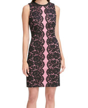 Tommy Hilfiger Womens Floral-Lace Scuba Sheath Dress Size 10 Color Black - £109.02 GBP