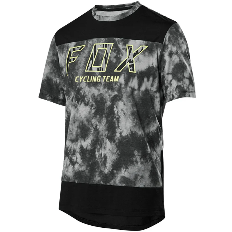 Sporting black enduro short sleeve fox cycling team t-shirt pro off-road bicycle - £34.37 GBP