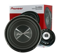 Pioneer TS-A300D4 12" 1500W Max Power 4 Ohms Dual Voice Coil Car Subwoofer - £143.18 GBP