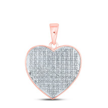 10kt Rose Gold Womens Round Diamond Heart Pendant 1/4 Cttw - $287.78