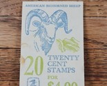 US Stamp Booklet BK142 20c American Bighorned Sheep Incomplete - $2.84