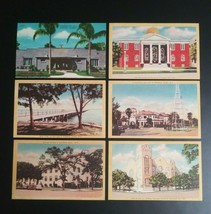 Vintage St Petersburg FL Florida Linen Postcards New Old Stock (Qty 6) Palms Car - £7.94 GBP