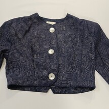 Lizzy B. RN#74972 Women's Blue/White 3-Button Cropped Blazer Jacket Chest 37 image 14