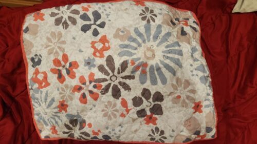 Standard Pillow Sham Peachy Orange Floral Cotton Silky Feel 20&quot; x 26&quot; - $6.83