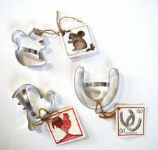 Ann Clark Lot of 3 Large Animal Cookie Cutters Squirrel, Rooster &amp; Horseshoe - £11.90 GBP