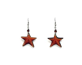 Starfish Sea Animal Graphic Dangle Earrings - Womens Fashion Handmade Je... - £11.66 GBP