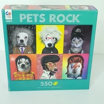 Pets Rock Ceaco Puzzle Jackson Elvis Hepburn Bowie Dog Cat 550 Pc Complete - $19.79