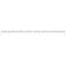 vidaXL Steel Garden Fence, 44'6", Black Steel Hoop Top Enclosure - €644,39 EUR
