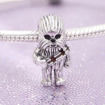 925 Sterling Silver Star Wars Chewbacca Charm Fit Moments Bracelet - £13.47 GBP