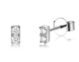 0.10Ct Corte Redondo Circonita Cúbica Diminuto Pendientes 14K Blanco Oro Plata - $35.77