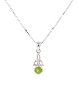 Jewelry Trends Sterling Silver and Synthetic Peridot Celtic August Birth... - $65.70 CAD