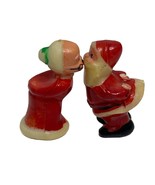 VTG Miniature Kissing Santa &amp; Mrs Claus Christmas Figurines Hard Plastic... - $11.97