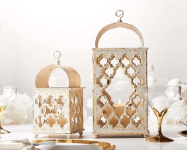 Ramadan Decorations Set of 2 Reclaimed Wood candle Holder Islamic Home Decor - £27.52 GBP