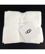 Set of 2 UGG Martis Organic Hand Towels 100% Organic Cotton White 16x28&quot;... - £21.82 GBP