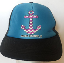 Panama City Beach Florida Snapback Hat cap Blue ba2 - £22.09 GBP