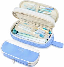 Sooez Large Pencil Case, Expandable Pencil Bag with 5 Compartments, Big  - $19.57