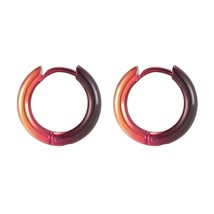 AOEDEJ Rainbow Circle Earrings for Women Stainless Steel Hoop Earrings Punk Jewe - £7.78 GBP