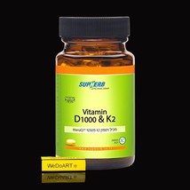 SUPHERB Vitamin K2+ D1000 30 Soft Capsules - $771.06 MXN
