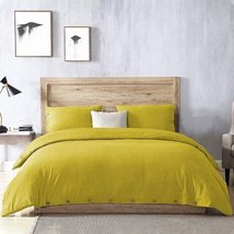 Yellow Washed Cotton Duvet Cover King Queen Full Double Reversible Quilt... - £53.25 GBP+