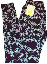 NWT LuLaRoe ONE SIZE OS Navy Blue Teal Yellow Pink Green Geometric Leggings - $17.81