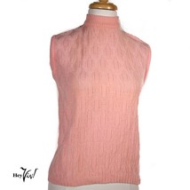 Vintage Deadstock Pink Nylon Knit Pullover Sleeveless Shell Sweater - M-... - £26.59 GBP