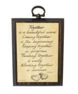 Vtg Wooden Hanging Plaque &quot;Together&quot; Poem by Jogil 1976 Joseph Nicholas - $15.00