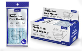 10 x 5-pk Disposable Mask (50 Masks) ED24291MDP3 DM-19242 - £57.85 GBP