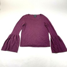 Cynthia Rowley Pullover Sweater Womens M Purple Flared Sleeves Extrafine Merino - £18.37 GBP